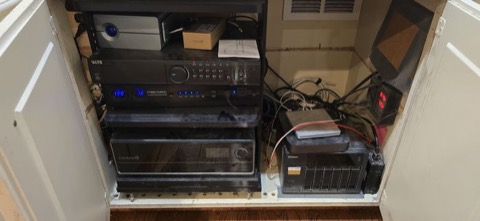 Cramped equipment and loose cabling, before