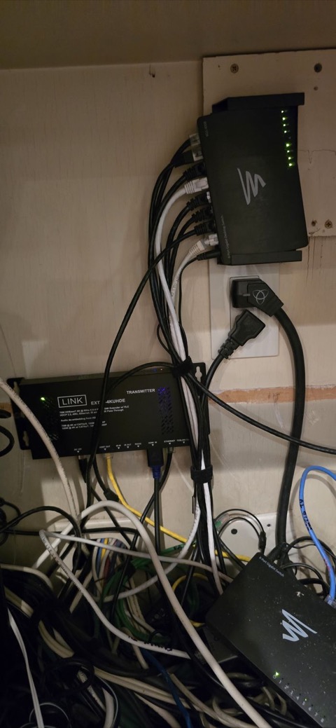 Unmanaged network switches and cabling, before